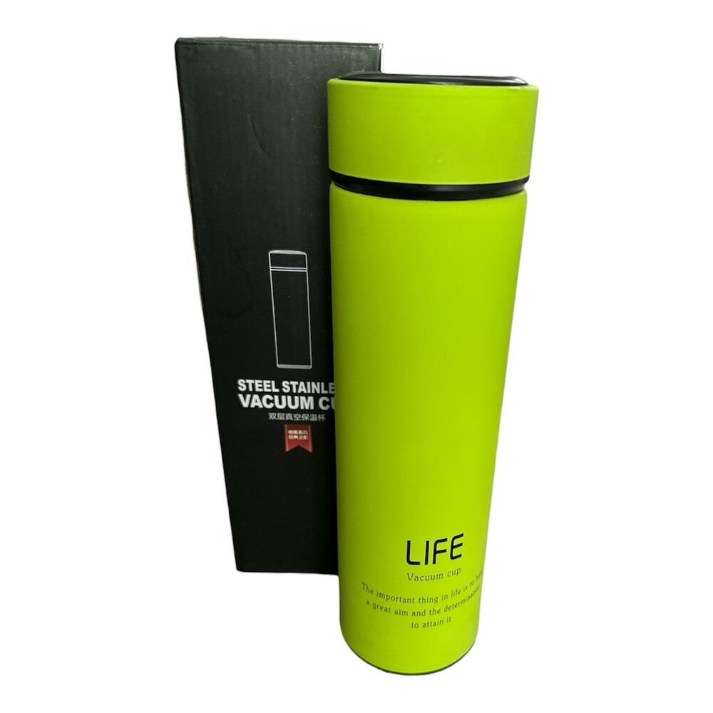 NEW LIFE Stainless Steel Vacuum Cup Water Bottle Insulated Tea Strainer Green